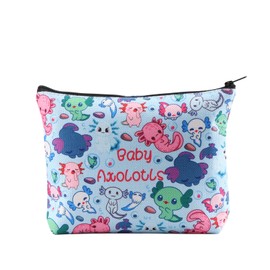 Axolotls of The World Axolotl Makeup Bag Axolotl Gift Axolotl Salamander Lover Gift Axolotl Girl Zipper Pouch (Baby Axolotls UK)