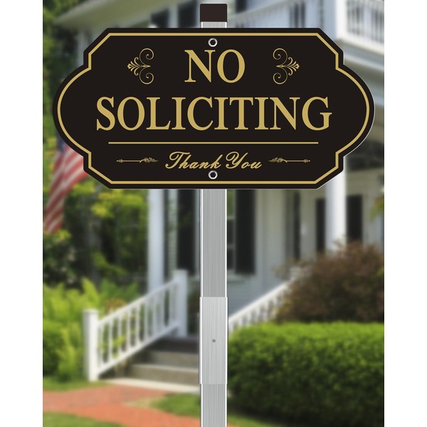 i-CowFun No Soliciting Sign for House - Metal No Soliciting