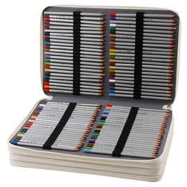Lbxgap Colored Pencil Case - 384 Slots Pencil Holder with Zipper Closure PU Leather Large Capacity Pencil Case for Watercolor Pens or Markers, Pencil Case Organizer for Artist