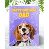 Dad Beagle Birthday Card - Superhero Cute Dog Design -