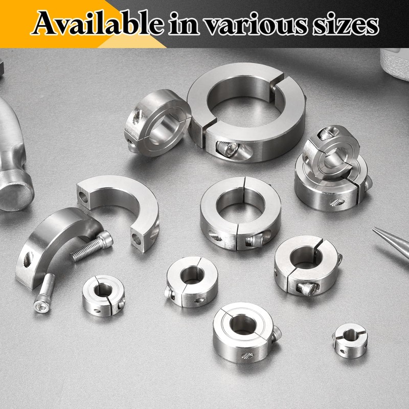 sourcing map 2 Pcs Double Split Shaft Collar 12mm Bore,