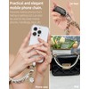 YJUBAOA 2 pcs Beaded Pearls Phone Wrist Strap, Detachable CellPhone
