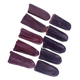 IWOWHERO Finger Protector Set 10pcs Leather Thimble Covers for Craft Work Gaming and Safety Finger Cot Protection Random