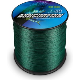 Ashconfish PE Line, Non-Fading, 8 Strands Fishing Line, 500 m (1, 1.2, 1.5, 2, 3, 3, 3.5, 4, 4, 6, 7, 8, 9, 10), High Strength, High Sensitivity, Low Elongation, Duck Green