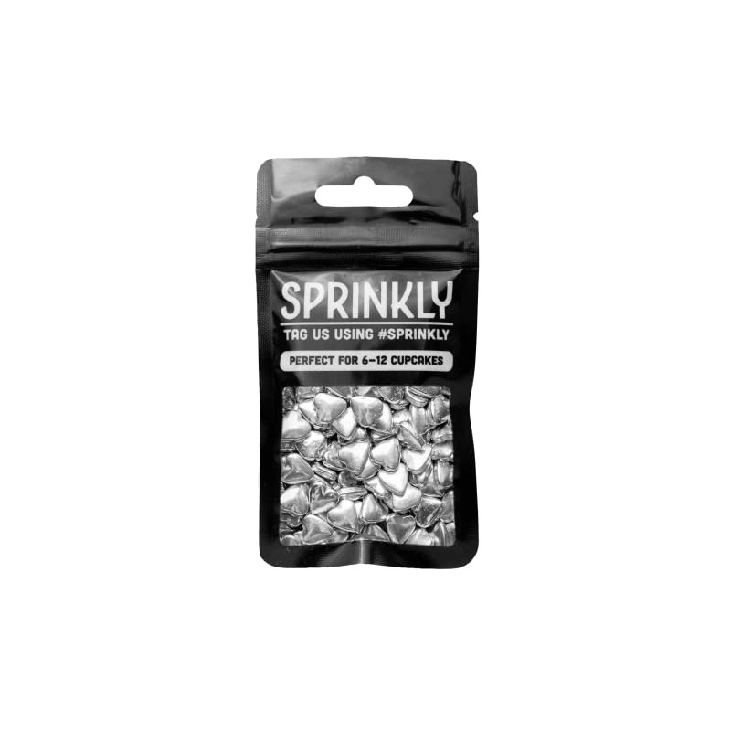 SPRINKLY - Tablet Hearts - Metallic Silver - 25g