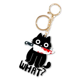 Lotsdonxia Funny Black Cat Metal Keychains Cute and Durable Bag Charm for Keys and Accessories Portable Stylish Cat-Shaped Decoration for Backpacks and Handbags