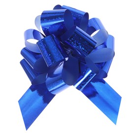 sourcing map 10pcs 4 Inch Metallic Large Big Pull Bow Glitter Gift Wrapping Bows Ribbon for Wedding Car Baskets Presents Christmas Bow, Blue
