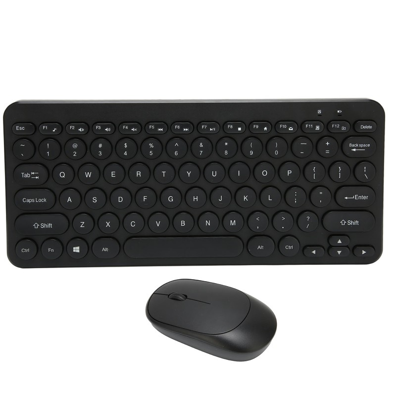 2.4G Wireless Keyboard Mouse Combo 78 Key Retro Round Keycap