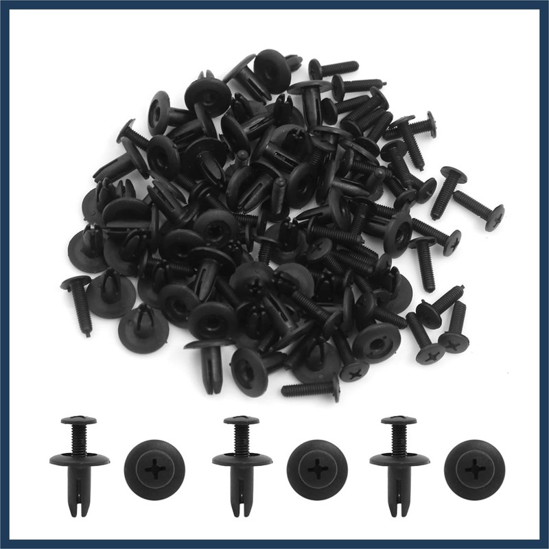 VekAuto 50Pcs 5mm Hole 15mm Dia Plastic Rivets Fastener Clips