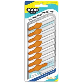 10 packs of super value, more hygienic & less distortion orange interdental brushes, 0.45mm. 80 brushes in total.