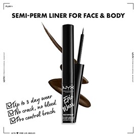 NYX Professional Makeup,Epic Wear, Delineador Líquido de Ojos, Brown, 3.5ML
