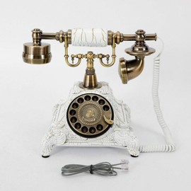 Vintage Telephone Antique Desk Phone Corded Retro Phone Rotary Antique Dial Handset Corded Desk Home Phone Decorative Telephone (Style 1)