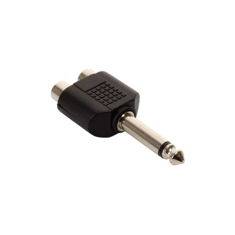 Genérico Adaptador de Plug 6,3 mm a 2 Jack RCA,