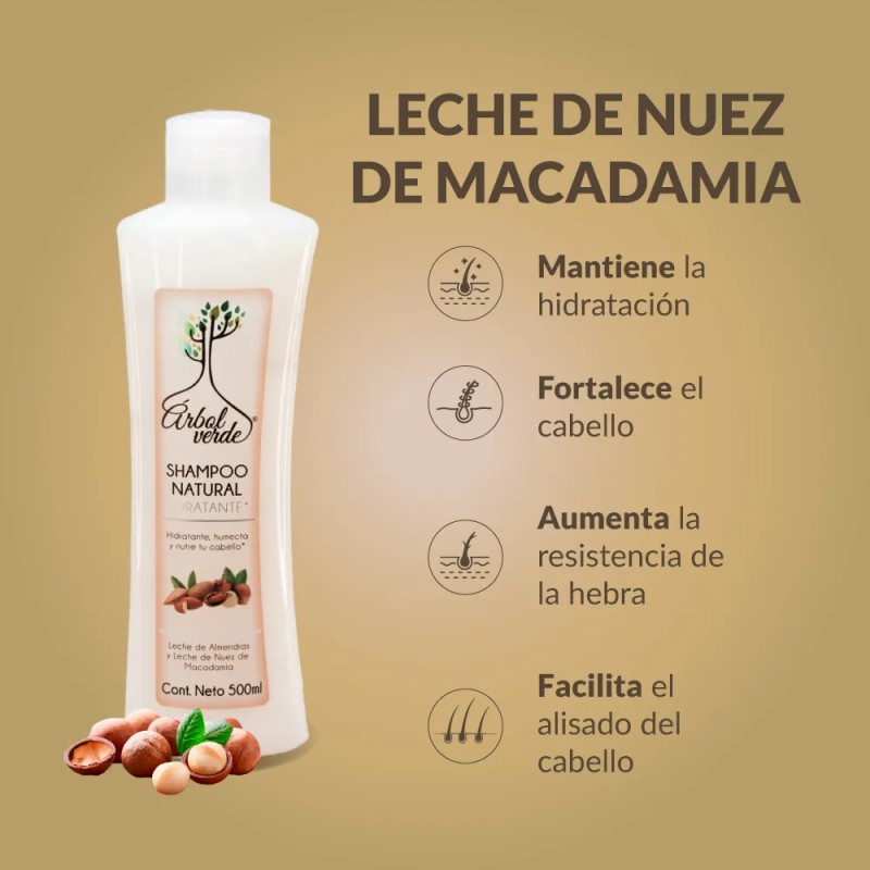 Shampoo Natural Hidratante De Leche De Almendras 500ml