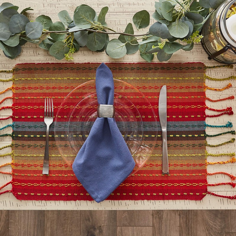 DII Southwest Collection Tabletop, Placemat Set, Spice, 6 Piece