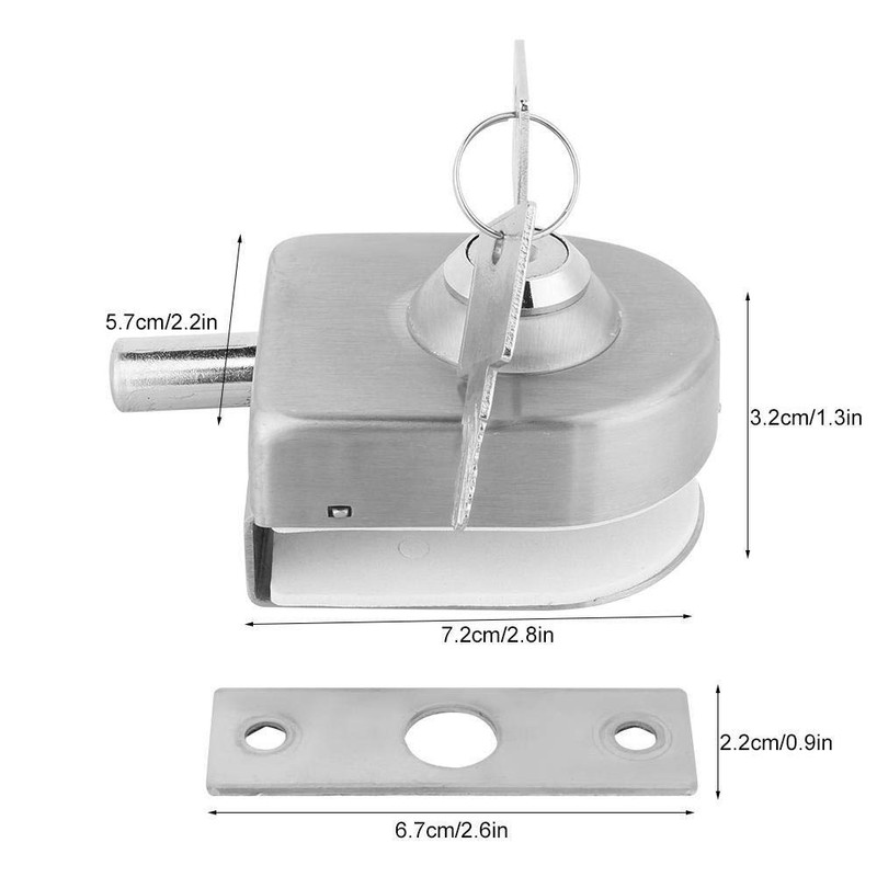 Broco Stainless Steel Glass Door Lock Bolt Lock for Home