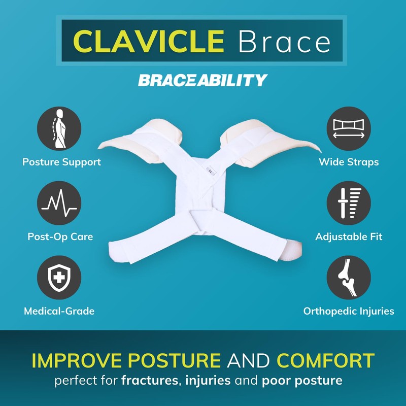 BraceAbility Clavicle Support Brace - Figure 8 Upper Back Brace