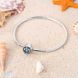 MULA 925 Sterling Silver Snake Chain Charm Bracelet Butterfly Heart Clover with 5A Cubic Zirconia for Women for Her