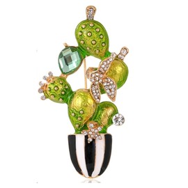 CVNRCLP Cactus Crystal Rhinestone Brooch - Stylish Lapel Pin & Backpack Badge for Men and Women - Unique Hat & Bag Decoration Accessory