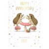 Words 'n' Wishes Large Anniversary Card - Hedgehog Champagne Toast