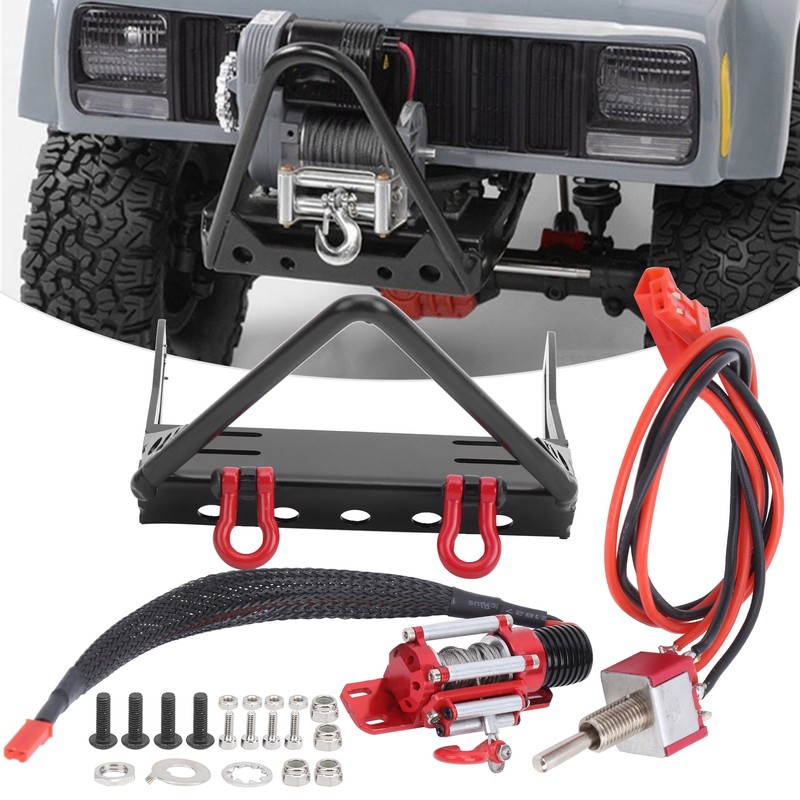 Metal Front Bumper with Winch Set Remote Control Accessory Fit