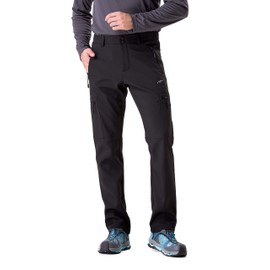 TRAILSIDE SUPPLY CO. Men's Fleece Lined Insulated Pants Softshell Pants,Water and Wind-Resistant Black Size X-Large
