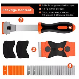 DEKEones Raspador De Cuchillas Para Quitar Etiquetas, Tintes, Grasa