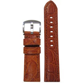 Panatime 26mm XL Panatime Honey Matte Genuine Crocodile Watch Band w Honey Stitch 135/85