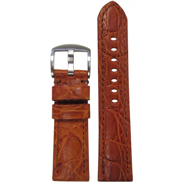 Panatime 26mm XL Panatime Honey Matte Genuine Crocodile Watch Band
