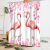XHGMGS Pink Flamingo Shower Curtains for Bathroom Grey Leaf Pink