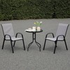 Bylring Stackable Outdoor Patio Dining Chairs with Backrest/Armrests for Lawn