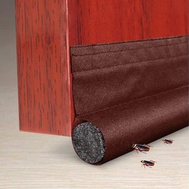 Dricar Draught Excluder for Doors, Under Door Sweep Weather Stripping Door Seal Strip Soundproof Energy Saving Door Draft Blocker Washable Draft Stopper for Door Bottom (Brown)