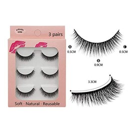 3 Pairs 3D Mink Eyelashes Makeup Natural False Eyelashes Long Eyelash Extensions Fake Eyelashes (G306)