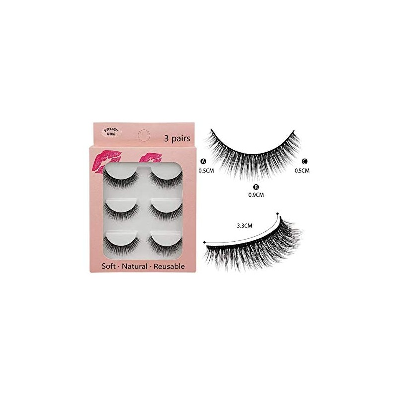 3 Pairs 3D Mink Eyelashes Makeup Natural False Eyelashes Long