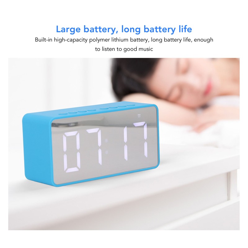 Alarm Clock Blue HD Mirror 2 in 1 Smart LED