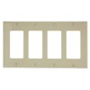 Leviton 4-Gang Decora/GFCI Device Wallplate, Standard Size, Thermoplastic Nylon, Device