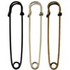 Large Heavy Duty Steel Safety Pins - Blankets, Skirts, Kilts, Crafts (Silver&Black&Bronze, 4inch)