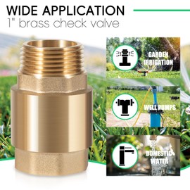 Universal One-Way Brass Check valve 1 inch, 1" Male to Female Water Check Valve with Backflow Preventer for Well Pump Irrigation System Water Supply System, Replace for SP0465X-100