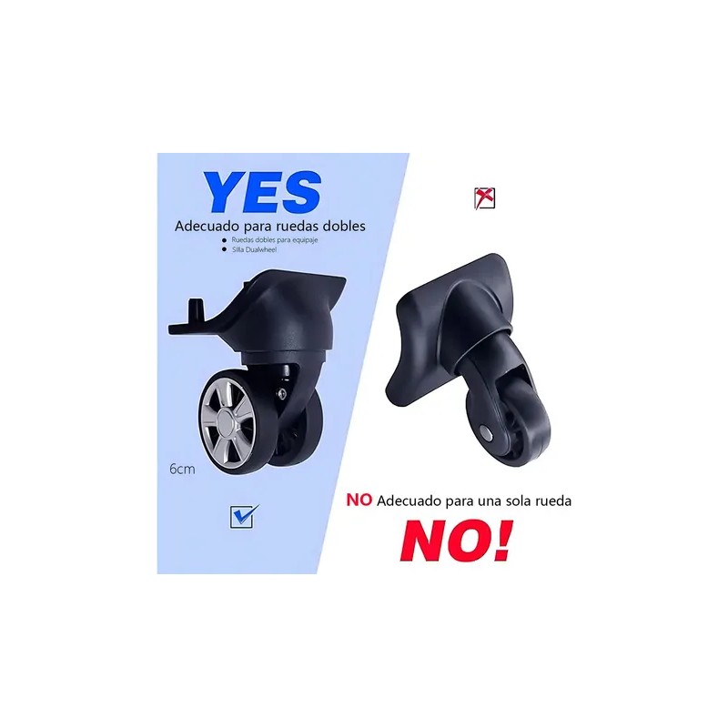 Fundas Silicona Luvan 8 Piezas Negro para Ruedas de Maleta