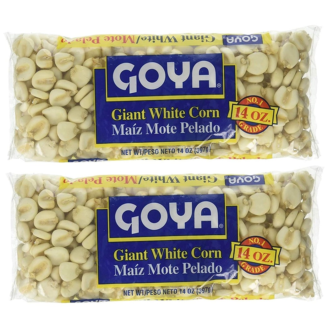 Goya Giant White Corn | Maiz Mote Pelado, 14oz Units (Pack of 2)