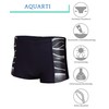 Aquarti Men's Swimming Trunks Short Sporty Stripes, 11307 Black/Grey, M