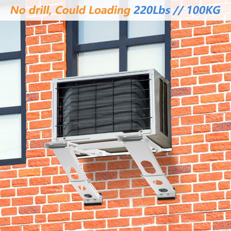 Luxiv No Drill Air Conditioner Support Bracket, Heavy Duty Adjustable