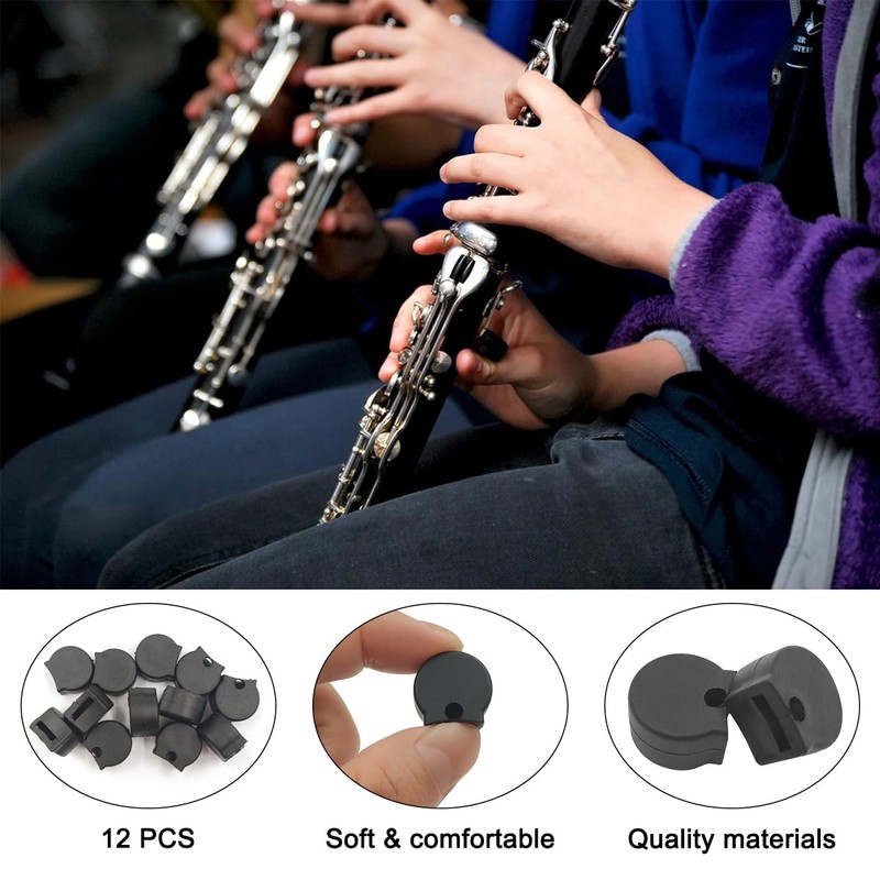12 Pack Rubber Clarinet Thumb Rest Cushion Protector Fit for