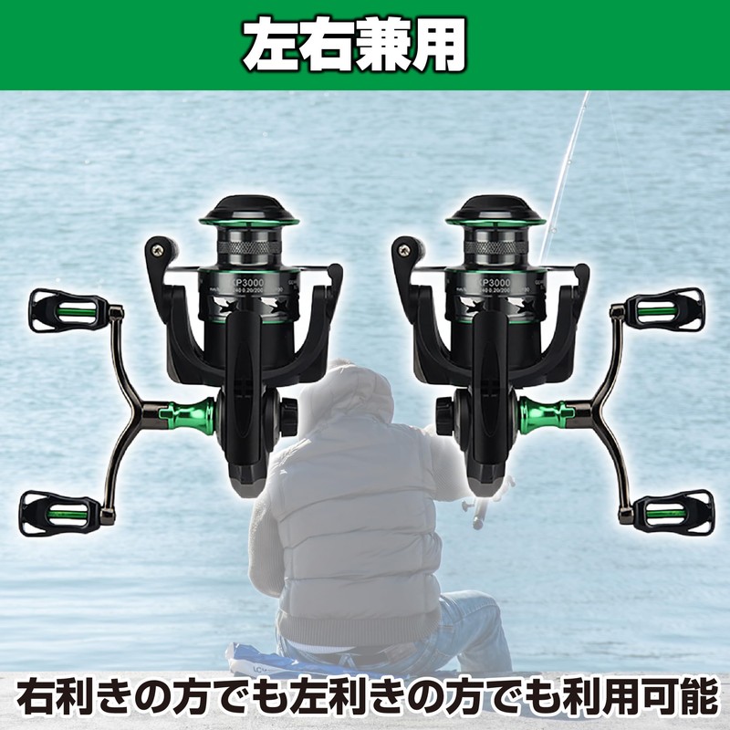 HAMILO Foldable Double Handle Spinning Reel Handle Fishing Set of