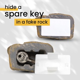 BarGifts Fake Rock Key Hider Safe for Outdoor Garden or Yard, Large Size Fake Stone Hidden Safe - Looks Stone- Hide A Key Outside in Rock
