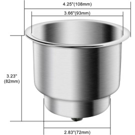 Amarine Made 8 Pack Universal Stainless Steel Cup Drink Holders for Car Boat Truck Marine RV