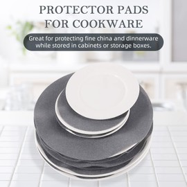 Felt Plate Storage Dividers Protectors, 48 Pieces Felt Round Plate Separators Pads Dish Storage Protectors Pads with 3 Sizes for Packing Stacking Cookware, Grey
