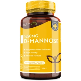 Nutravita D-Mannose 1650mg High Strength Capsules – 180 Vegan Friendly Capsules (Not Tablets) – 100% Natural Premium D Mannose Supplement – Made in The UK