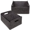 MIJOMA Set of 2 Felt Storage Boxes, Dark Grey, Foldable