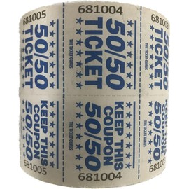 The Ticket Gurus 50/50 Marquee Raffle Tickets - 1000/Roll Easy Read Series (Easy Read Blue)